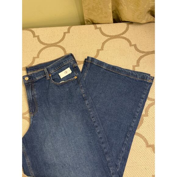 GAP High Rise Stride Wide Leg Blue Jeans, Size 20, NWT, MSRP: $79.95 - Picture 1 of 13